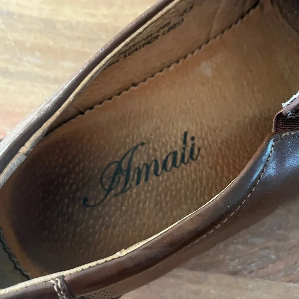 Amali Bankston-065‎ Men’s Brown Slip On Dress Shoes Flats Loafers 10.5